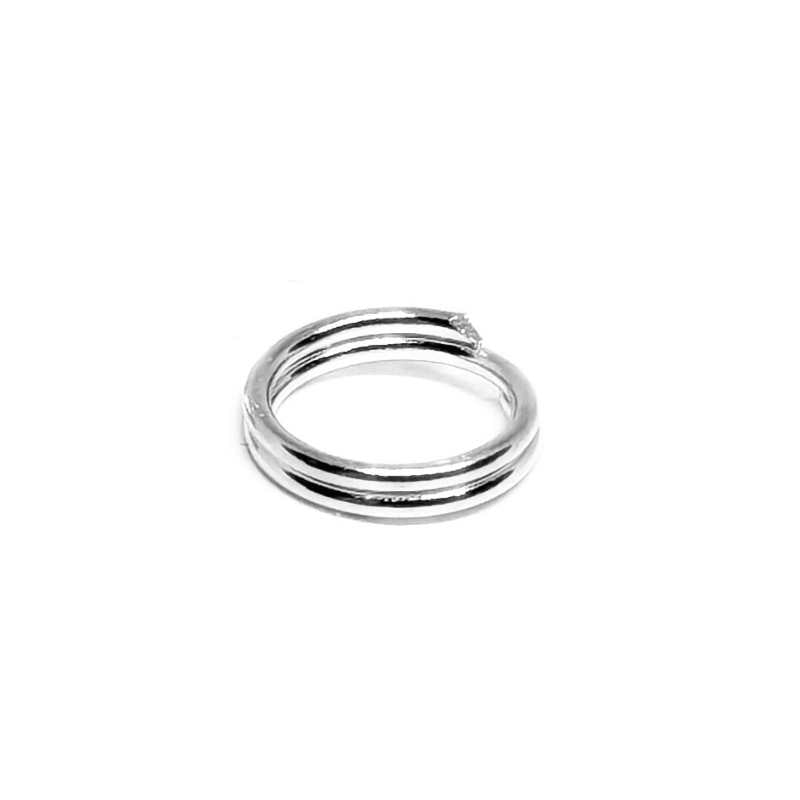 1x Anilla redonda doble 6mm Plata de Ley 925 - - Crystaldreams Abalorios