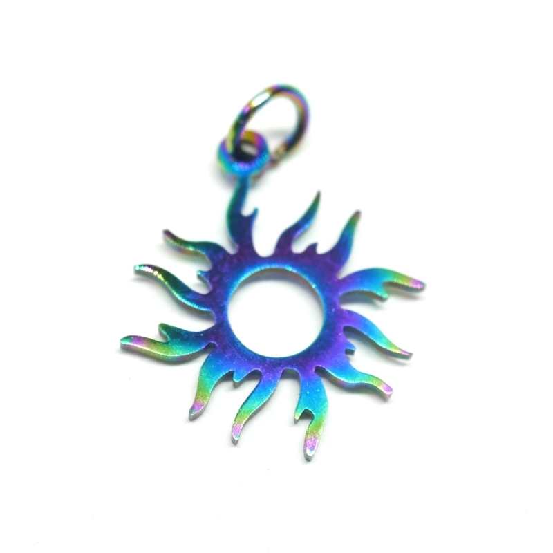 1x Colgante "Solar Eclipse" inoxidable multicolor 201 18x16mm - - Crystaldreams Abalorios