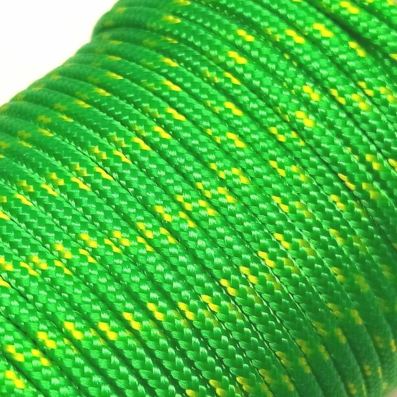 1x Cordon tejido paracord de poliéster 2mm Green x metro - - Crystaldreams Abalorios