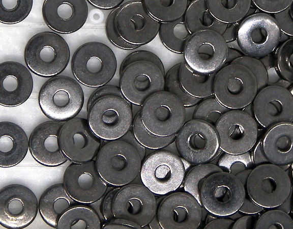 1x Cuentas Rondeles Heishi metal 6x2mm Gunmetal - - Crystaldreams Abalorios