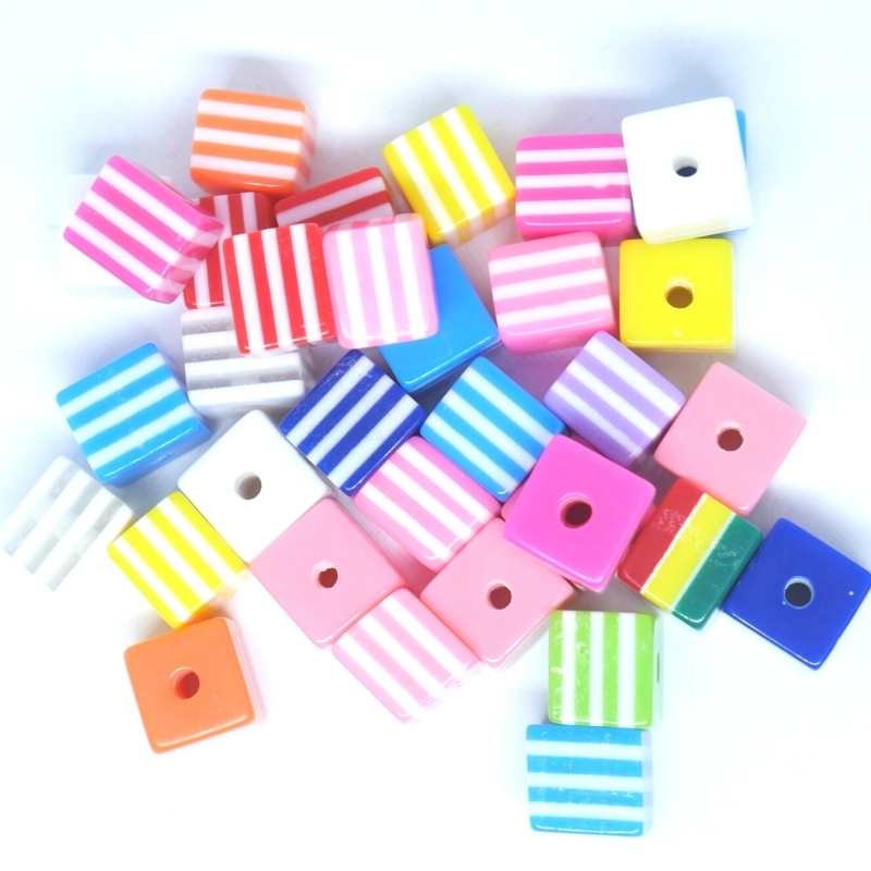 20 Cuentas de resina de 8mm CUBE - MIX - - - Crystaldreams Abalorios