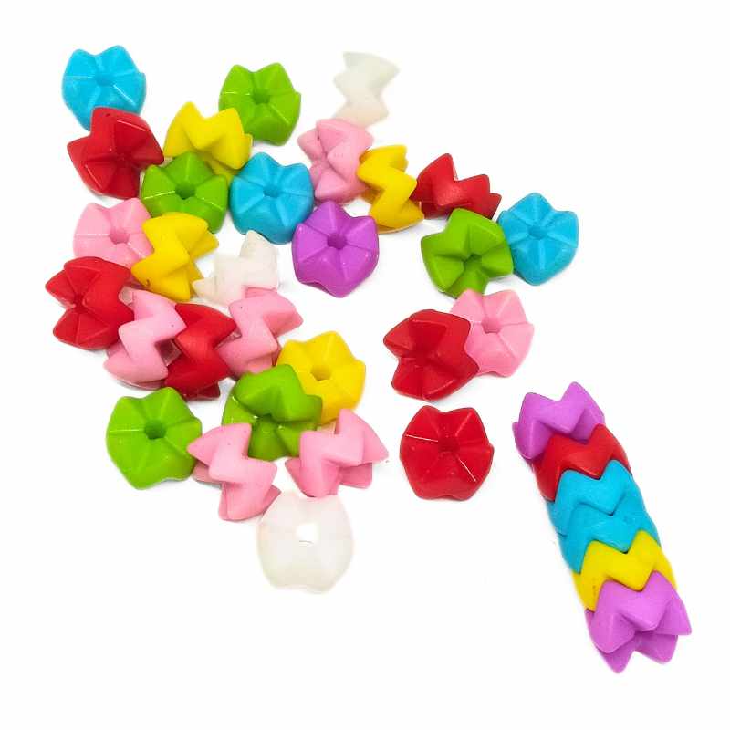 20 x Cuentas Acrilicas mod. Sawtooth - 9x6mm Hole: 2mm Mix - - Crystaldreams Abalorios