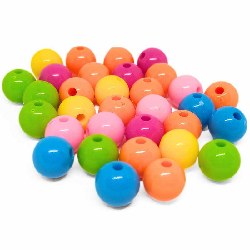 20x Cuenta full color 10mm Agujero: 2mm - Mix - - Crystaldreams Abalorios