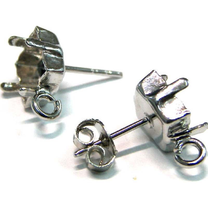 2 xEngaste para Pendientes 4447 Swarovski Elements 8mm Platinum - - Crystaldreams Abalorios