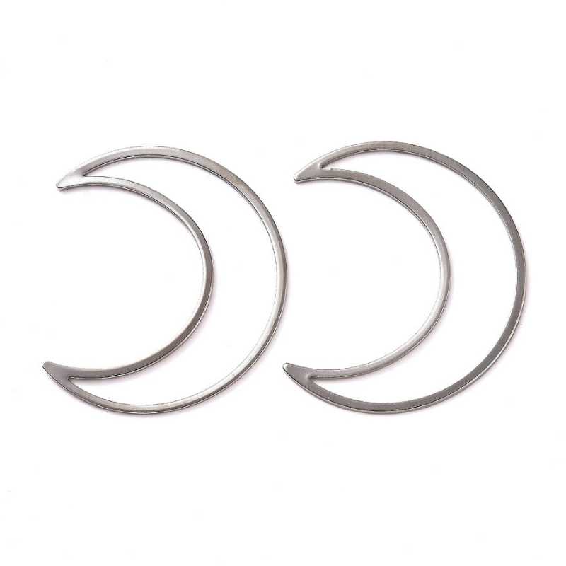 2x Entrepiezas Luna 49x40mm 1mm - Color Platinum - - Crystaldreams Abalorios