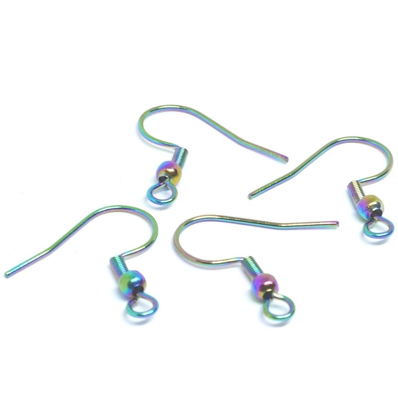 2x Gancho "Hippie" 20mm - Acero inox multicolor - - Crystaldreams Abalorios