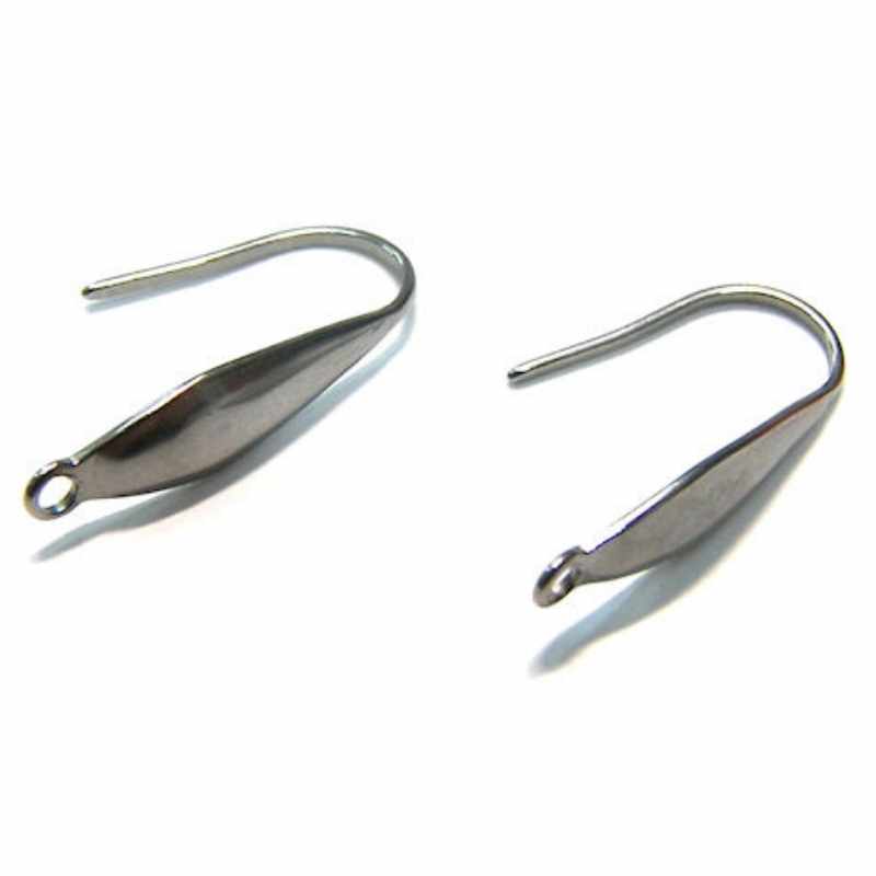 2x Gancho Hippie 20x11mm - Agujero: 1mm Acero inox Espesor:0,7mm - - Crystaldreams Abalorios