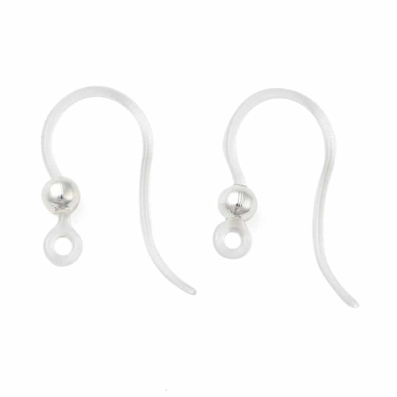 2x Gancho Hippie Resina 16x12mm Acero inox antialérgico Plateado - - Crystaldreams Abalorios