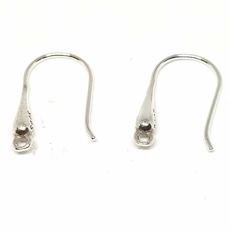 2x Gancho pendientes en plata de ley 925 "Drop" 15mm - - Crystaldreams Abalorios