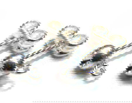 2x PENDIENTE BOLA Silver 4mm TRASERA  Anilla:1,2mm para PP14/15 -  - Crystaldreams Abalorios