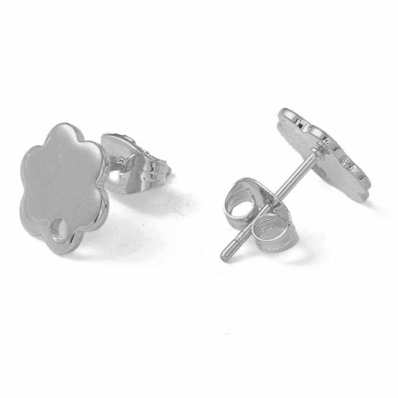 2x Pendientes Acero Inoxidable 10x9mm - - Crystaldreams Abalorios