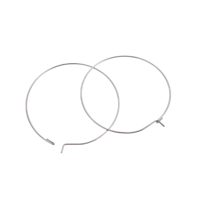 2x Pendientes Aro de 25mm 0,7mm Acero Inoxidable 316 Loopy - - Crystaldreams Abalorios
