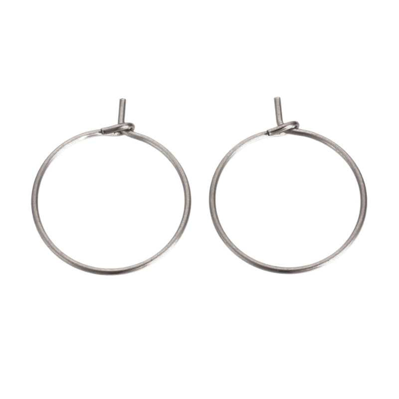 2x Pendientes Aro de 30mm 0,5mm Acero Inoxidable 304 Loopy - - Crystaldreams Abalorios