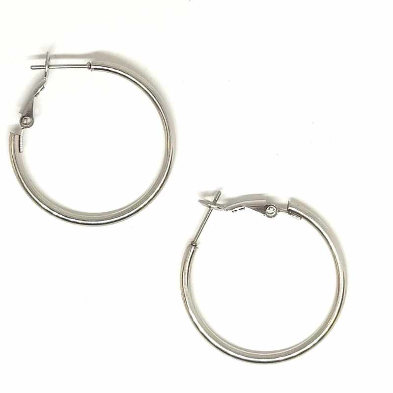 2x Pendientes Aro de 30mm Acero Inoxidable - - Crystaldreams Abalorios