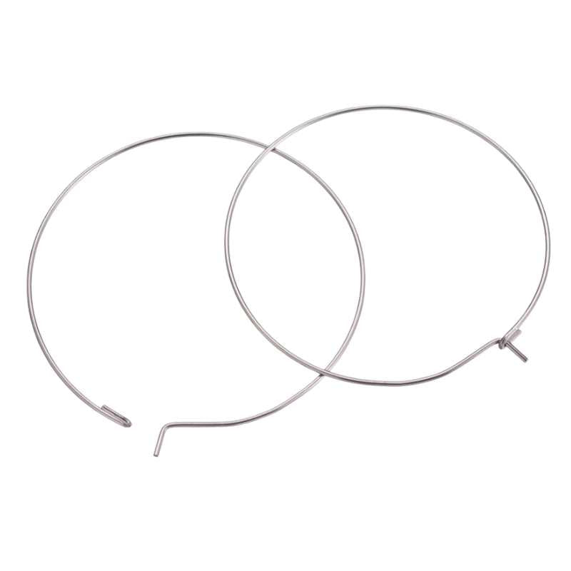 2x Pendientes Aro de 40mm 0,7mm Acero Inoxidable 316 Loopy - - Crystaldreams Abalorios