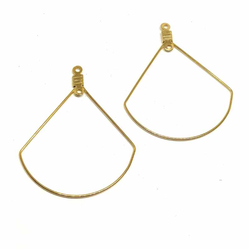 2x Pendientes Aro de 40x32mm 0,7mm Acero Inoxidable Dorados - - Crystaldreams Abalorios