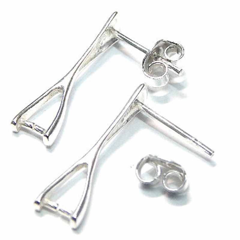 2x Pendientes con enganche para colgante 19mm Plata 925 - - Crystaldreams Abalorios