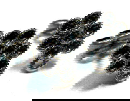 2x Pendientes con trasera Flower - Old Silver - 7mm - - Crystaldreams Abalorios