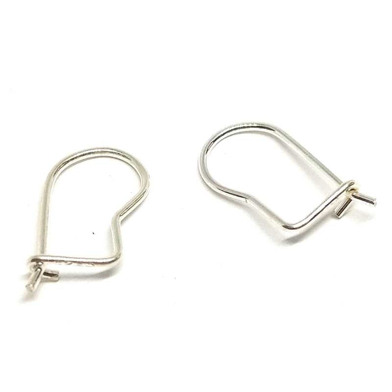 2x Pendientes gancho cerrado en plata de ley 925 15x8mm - - Crystaldreams Abalorios