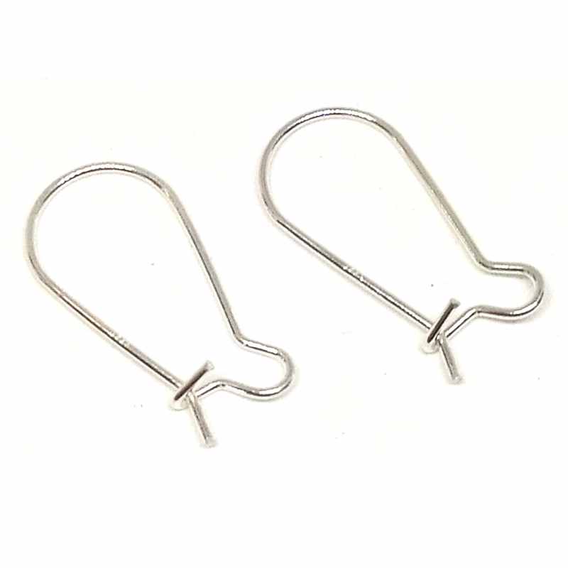 2x Pendientes gancho cerrado plata de ley 925 20x9,5mm - - Crystaldreams Abalorios