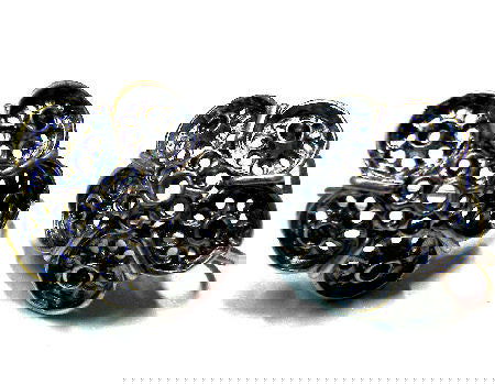 2x Pendientes hippie Flor Old Silver- piedras PP15 y PP19 - 20mm -  - Crystaldreams Abalorios