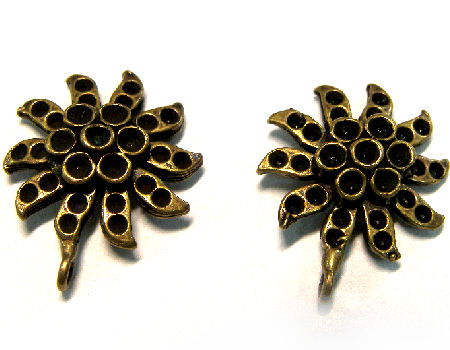 2x Pendientes hippie Sol Bronze - piedras PP13 y PP15 - 17mm - - Crystaldreams Abalorios