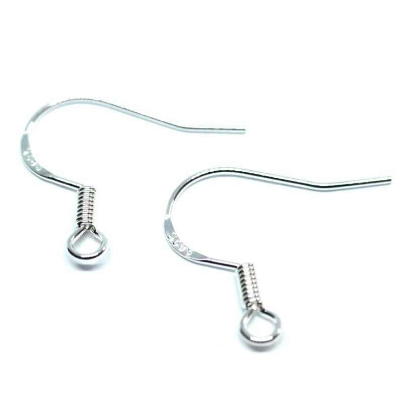 2x Plata 925 Gancho Arpon + Muelle "Hippie" 17x14mm - - Crystaldreams Abalorios