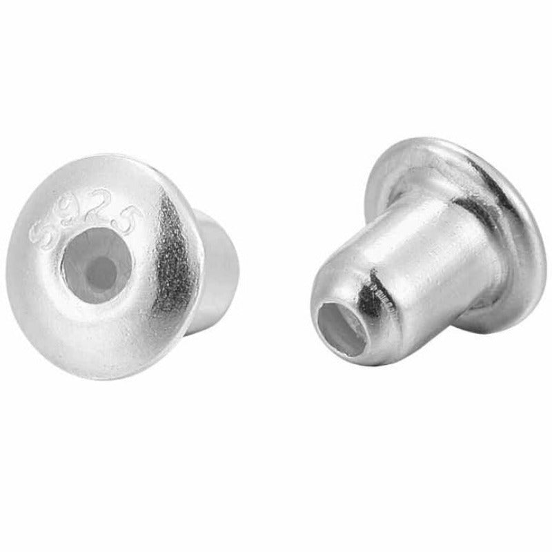 2x Trasera de plata de ley 925 4x3mm para pines de 0,8mm - - Crystaldreams Abalorios