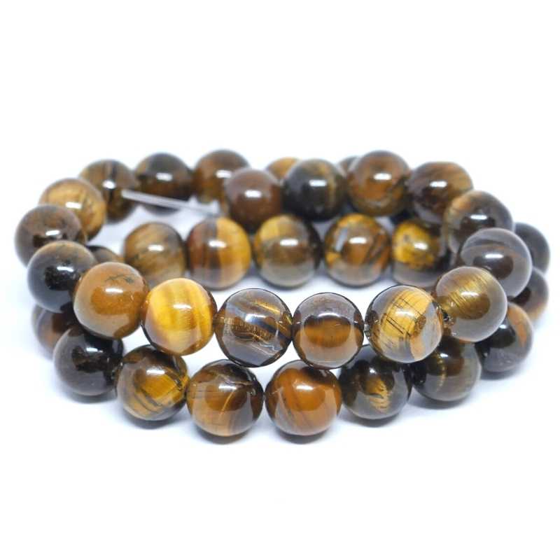 36x Cuentas 10mm Tiger eye - Agujero: 1mm - - Crystaldreams Abalorios