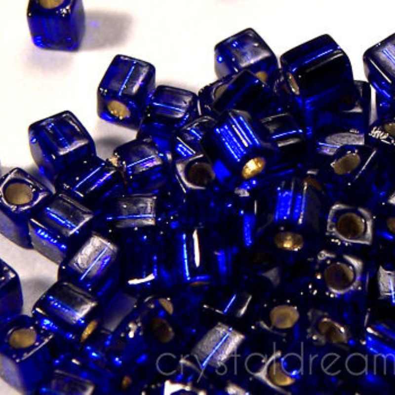 3mm Cubos MIYUKI - 5 gr. pack - Dark Sapphire Silver Lined - - Crystaldreams Abalorios