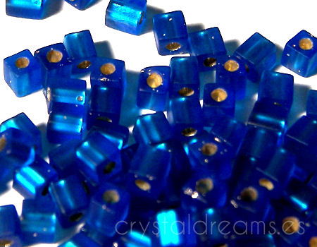 3mm Cubos MIYUKI - 5 gr. pack - Matte Capri Blue S/L - - Crystaldreams Abalorios