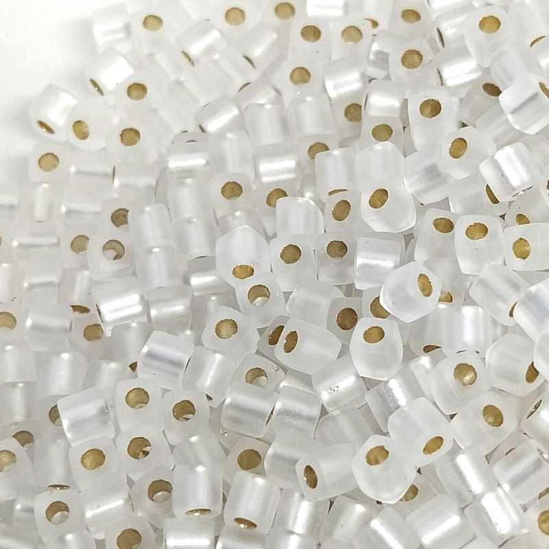 3mm Cubos MIYUKI - 5 gr. pack - Matte Crystal Silver Lined - - Crystaldreams Abalorios