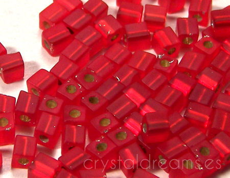 3mm Cubos MIYUKI - 5 gr. pack - Matte Flame Red S/L - - Crystaldreams Abalorios