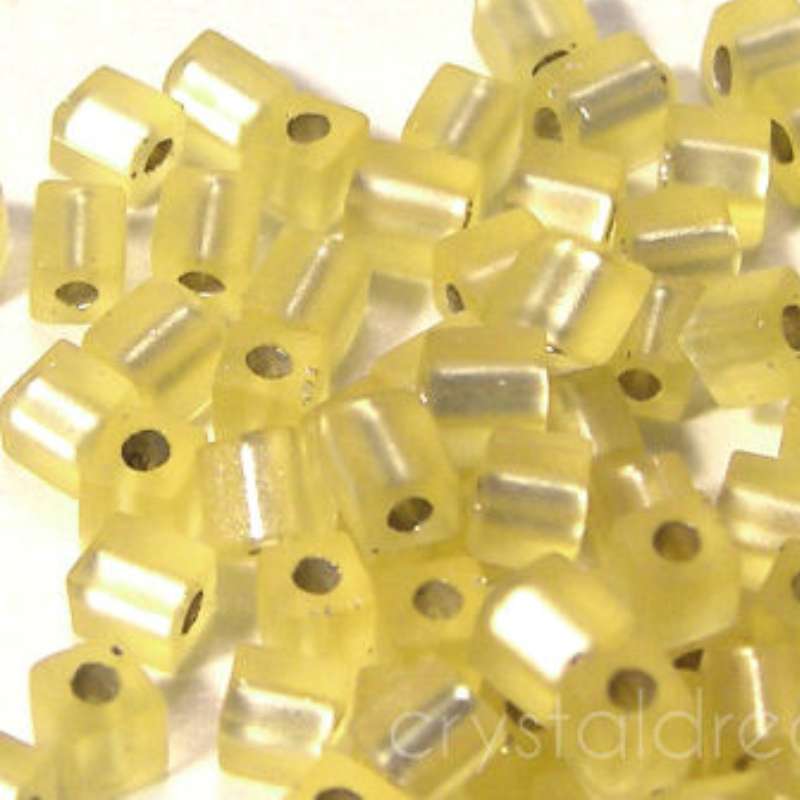 3mm Cubos MIYUKI - 5 gr. pack - Matte Gold Silver Lined - - Crystaldreams Abalorios