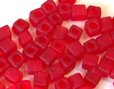 3mm Cubos MIYUKI - 5gr. pack - Transparent Ruby Mate - - Crystaldreams Abalorios