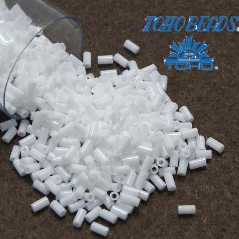 3mm Toho - Bugle - Opaque White - 5gr. col.41 - - Crystaldreams Abalorios