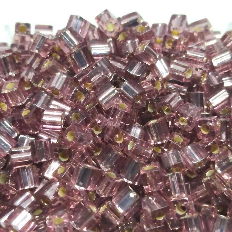4mm Cubos MIYUKI - 5 gr. pack - Amethyst Silver Lined - - Crystaldreams Abalorios