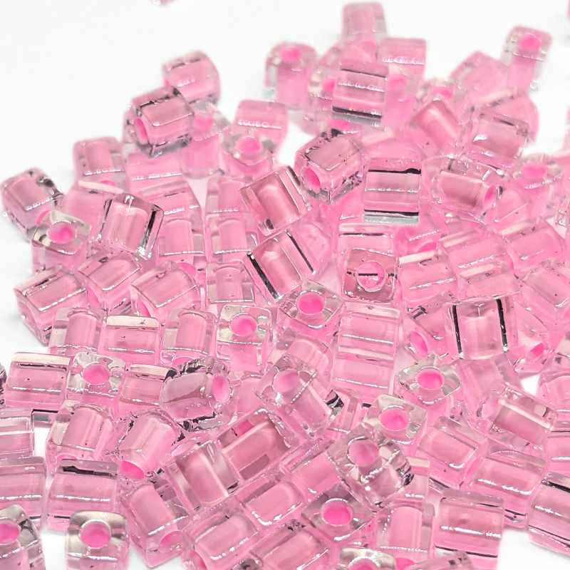 4mm Cubos MIYUKI - 5 gr. pack - Lined Pink - - Crystaldreams Abalorios