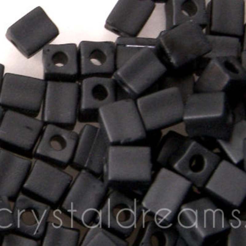 4mm Cubos MIYUKI - 5 gr. pack - Matte Black - - Crystaldreams Abalorios