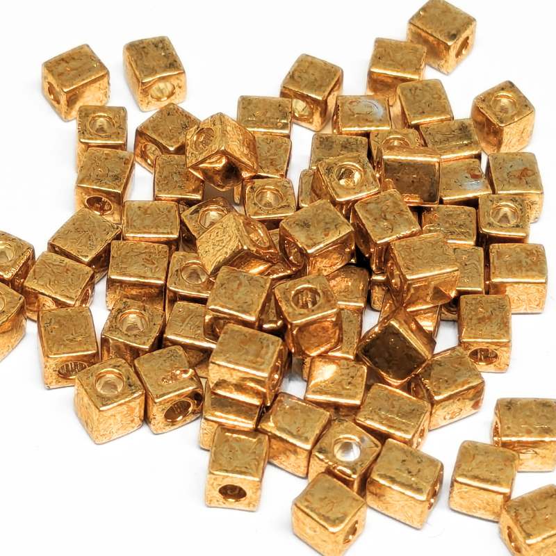 4mm Cubos MIYUKI - 5 gr. pack - Metallic Gold col.1053 - - Crystaldreams Abalorios