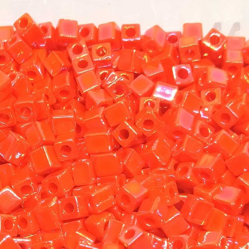 4mm Cubos MIYUKI - 5 gr. pack - Rainbow Opaque Orange - - Crystaldreams Abalorios