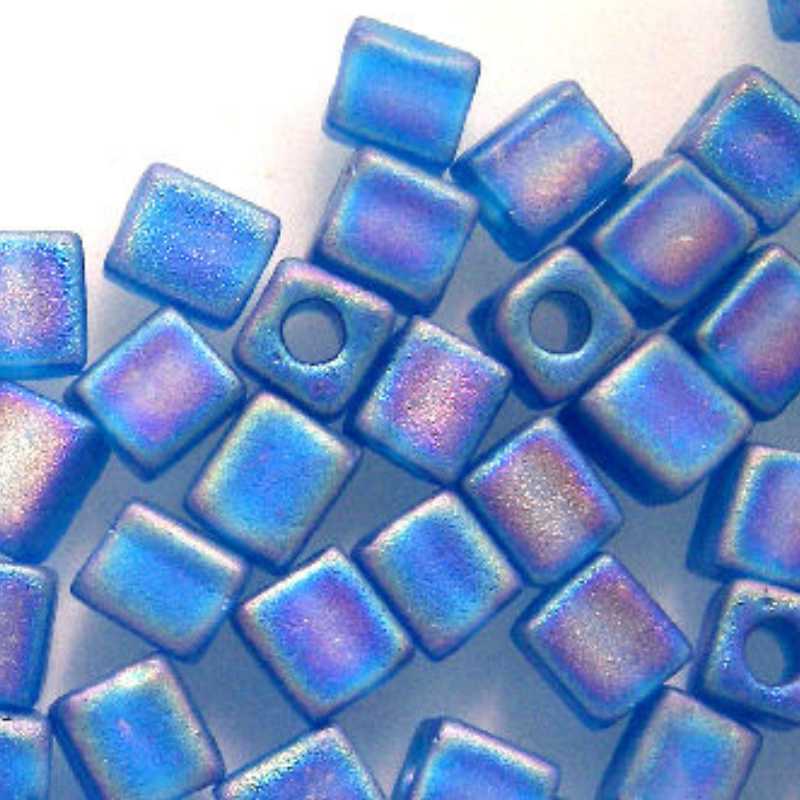 4mm Cubos MIYUKI 5 gr. pack Matte Tran. Capri Blue AB - - Crystaldreams Abalorios