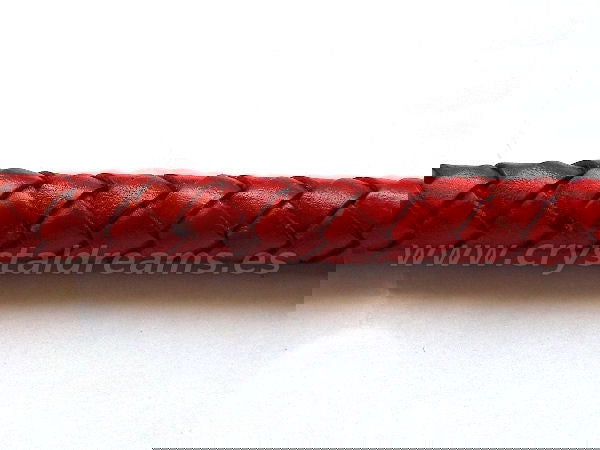50 cm. Cuero Trenzado Twister 10mm - Red - - Crystaldreams Abalorios