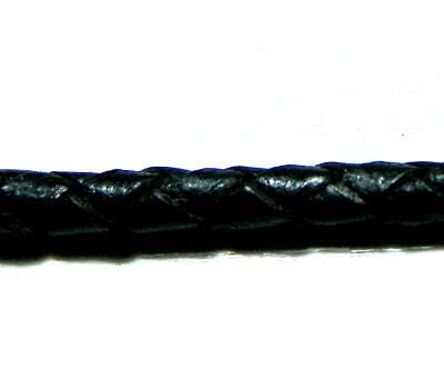 50 cm. Cuero de vaca Trenzado Twister 5mm - Black - - Crystaldreams Abalorios