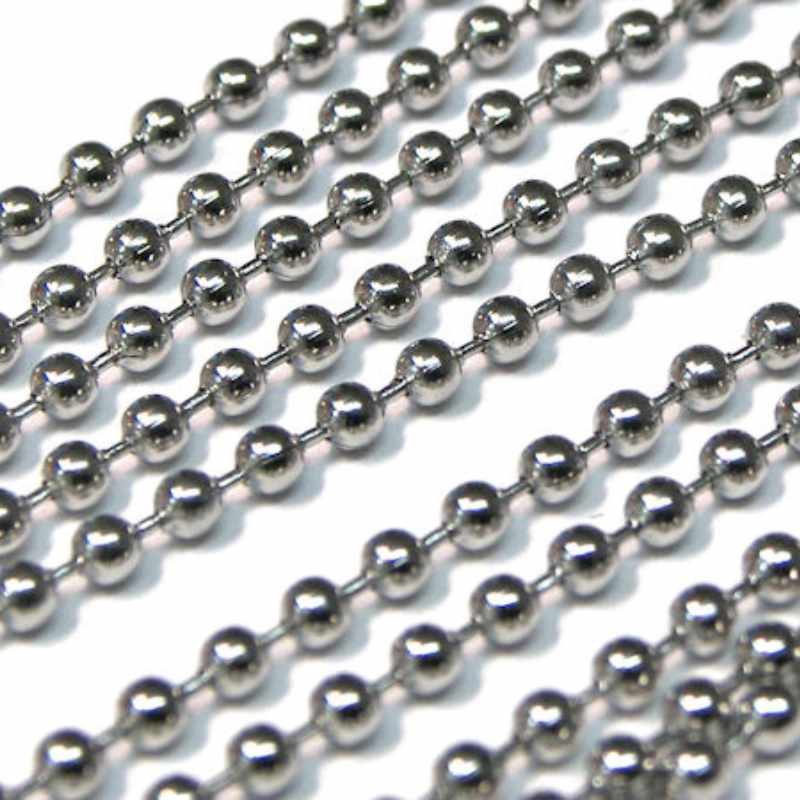 50cm Cadena Bolitas Acero Inoxidable 2,0mm sin cierre terminal - - Crystaldreams Abalorios