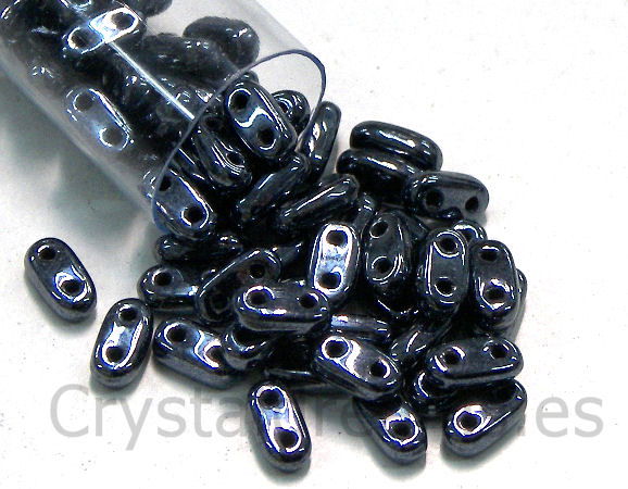 5 gr. Bar - Czech Mates - 6x2mm - Hematite - - Crystaldreams Abalorios