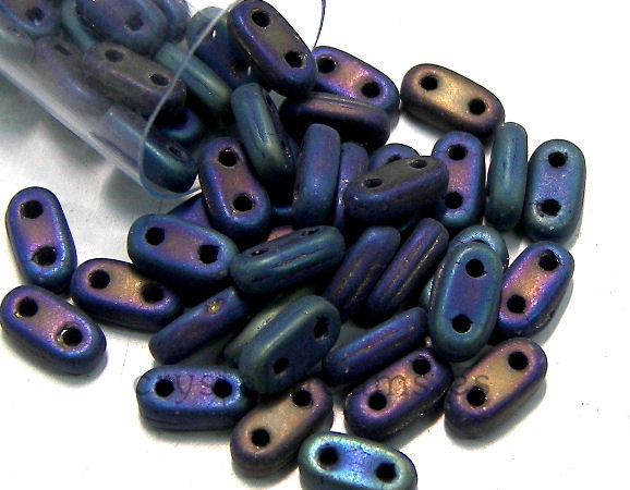 5 gr. Bar - Czech Mates - 6x2mm - Matte Iris Blue - - Crystaldreams Abalorios