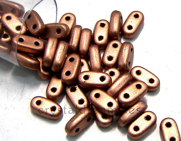 5 gr. Bar - Czech Mates - 6x2mm - Matte Metallic Copper - - Crystaldreams Abalorios