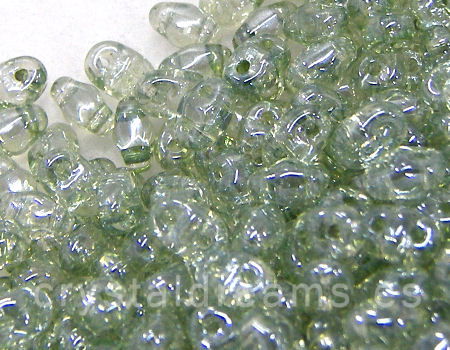 5 gramos Miniduo® 2 x 4mm - Aguj:0,8mm CRYSTAL GREEN LUSTER - - Crystaldreams Abalorios