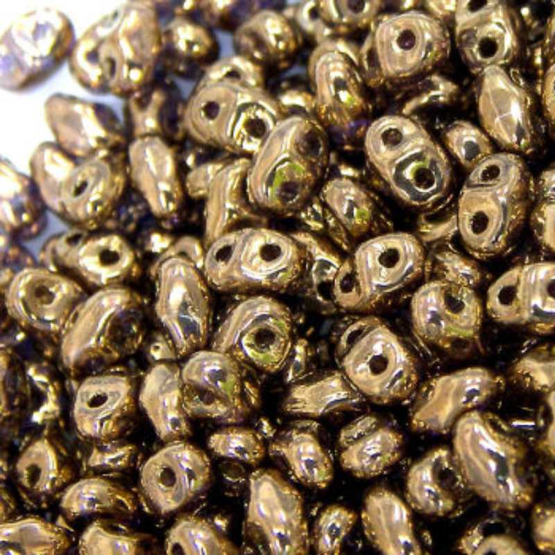 5 gramos Miniduo® 2 x 4mm - Agujeros:0,8mm Color: C. GOLD BRONZE - - Crystaldreams Abalorios